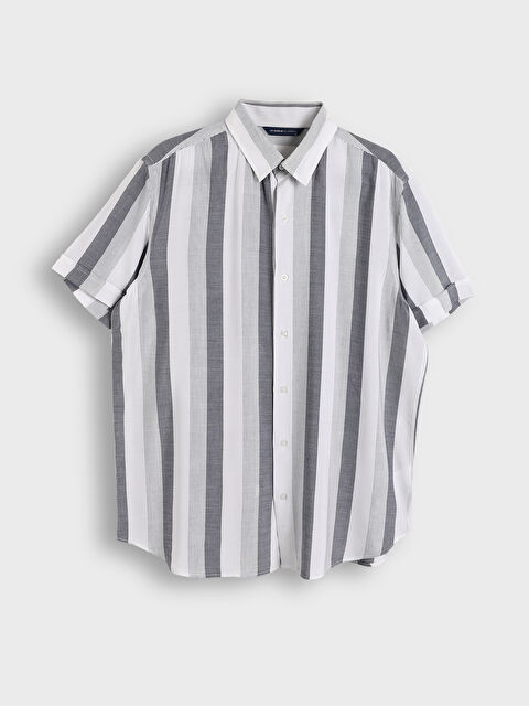 LCWAIKIKI Classic Relaxed Fit Short Sleeve Striped Men's Shirt - S3KR93Z8-LEG