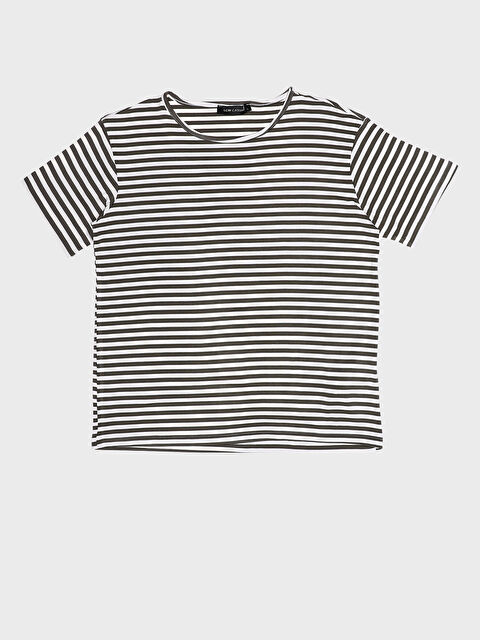 LCW Vision Crew Neck Striped Short Sleeve Women's T-Shirt - S3KT20Z8-LGE