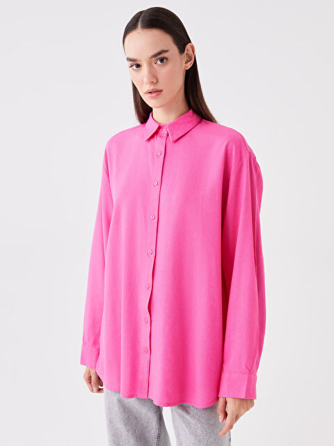 LCW Vision Plain Long Sleeve Oversize Women's Shirt - S3KV27Z8-VHH