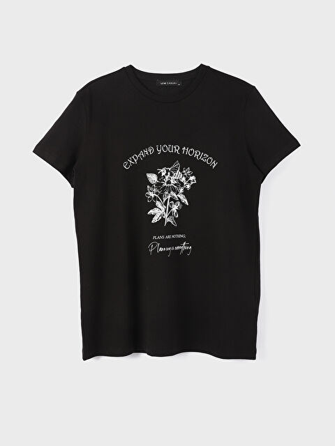 LCW Vision Crew Neck Printed Short Sleeve Women's T-Shirt - S3KV46Z8-HFF