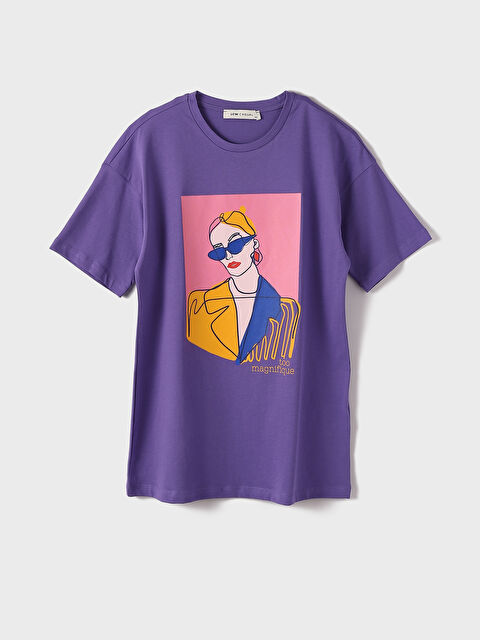 LCW Vision Crew Neck Printed Short Sleeve Women's T-Shirt - S3KV49Z8-H3C