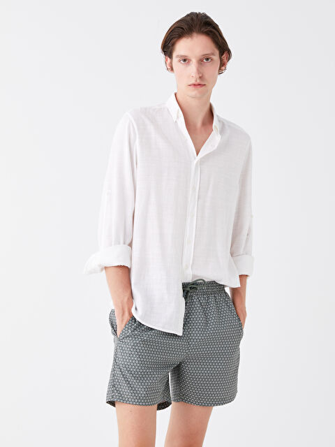 LCWAIKIKI Classic Kısa Boy Desenli Erkek Deniz Şortu