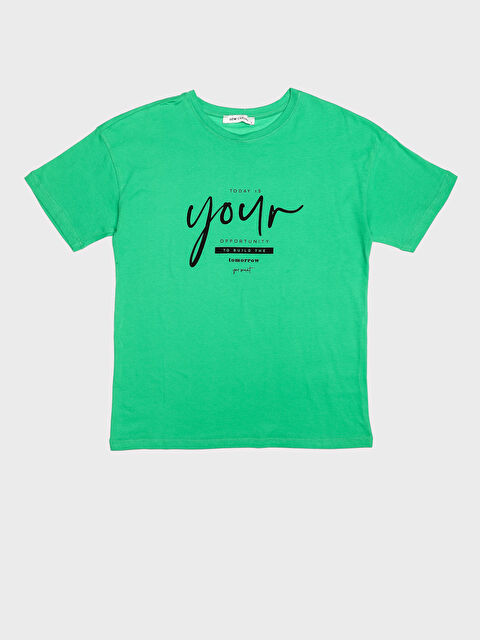 LCW Vision Crew Neck Printed Short Sleeve Women's T-Shirt - S3L101Z8-QTM