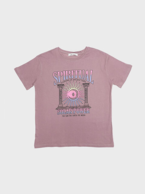 LCW Vision Crew Neck Printed Short Sleeve Women's T-Shirt - S3L103Z8-D8Q