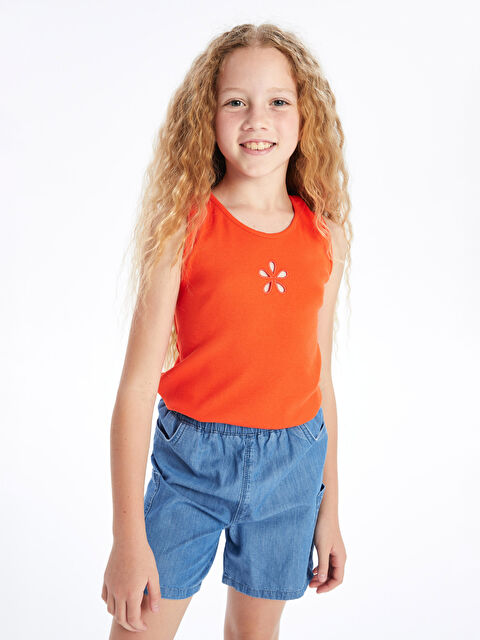 LCW Kids Bisiklet Yaka Kız Çocuk Atlet - S3L589Z4-GRM