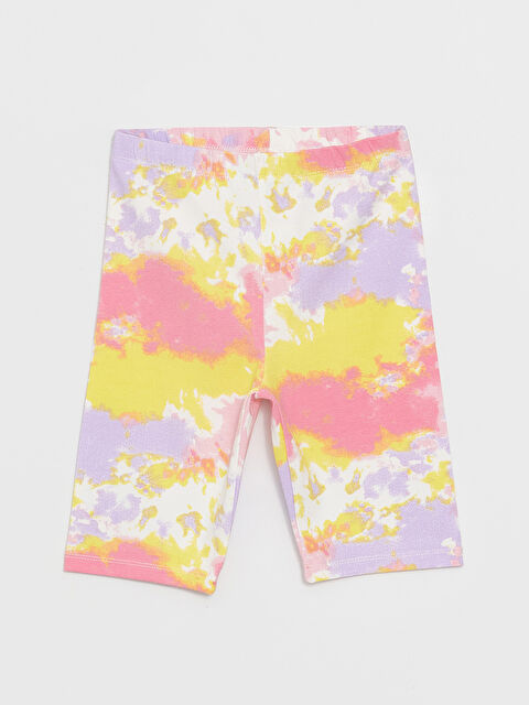 LCW Kids Beli Lastikli Batik Desenli Kız Çocuk Kısa Tayt - S3L603Z4-F9C