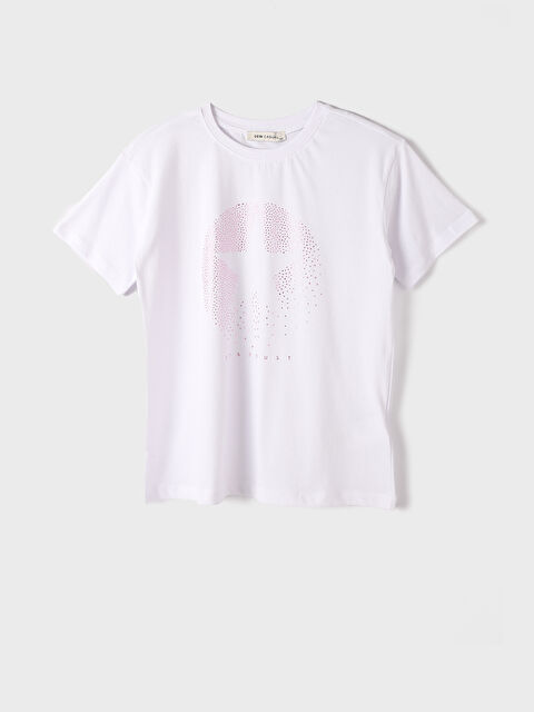 LCW Vision Crew Neck Printed Short Sleeve Women's T-Shirt - S3L704Z8-Q6K