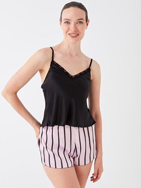 Path-y Askılı Saten Kadın Pijama Takımı - S3L761Z8-HEG