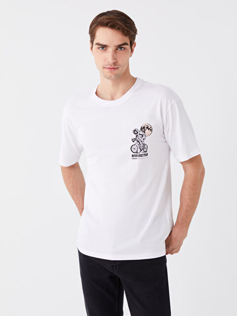 XSIDE Crew Neck Short Sleeve Printed Combed Cotton Men's T-shirt - S3L892Z8-Q6K