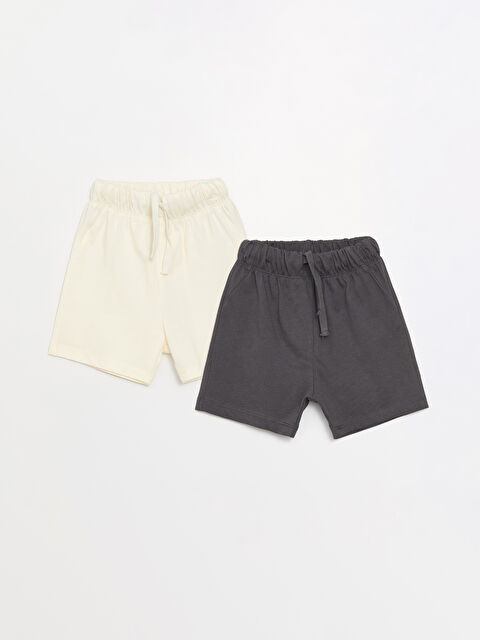 LCW baby Elasticated Waist Basic Baby Boys' Shorts 2 Pack - S3L926Z1-HLC