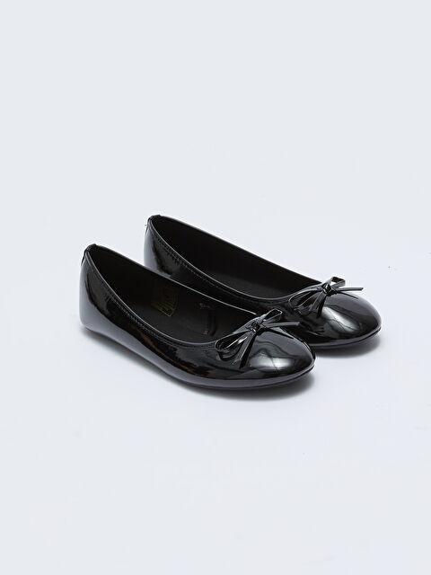 LCW STEPS Leather Look Women's Flats With Bow - S4BK97Z8-HUC