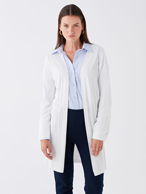 LCWAIKIKI Classic كارديجان تريكو بياقة شال سادة بأكمام طويلة للسيدات - W30086Z8-R9J