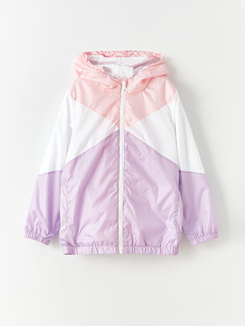 LCW Kids Kapüşonlu Renk Bloklu Kız Çocuk Mont - W30135Z4-G3W