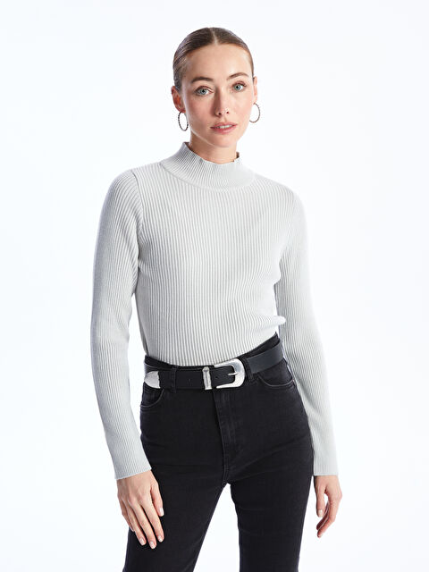 LCWAIKIKI Basic Yarım Balıkçı Yaka Kadın Triko Kazak - W30164Z8-R10