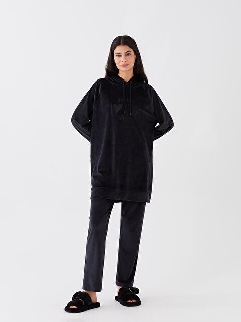 LCW DREAM Beli Lastikli Düz Kadife Kadın Pijama Alt - W30243Z8-CVL