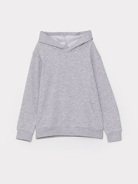 LCW Kids Kapüşonlu Basic Uzun Kollu Erkek Çocuk Sweatshirt - W30339Z4-LAL