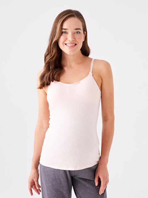 LCW DREAM U Yaka Düz Askılı Hamile Kuplu Atlet - W30348Z8-FSA