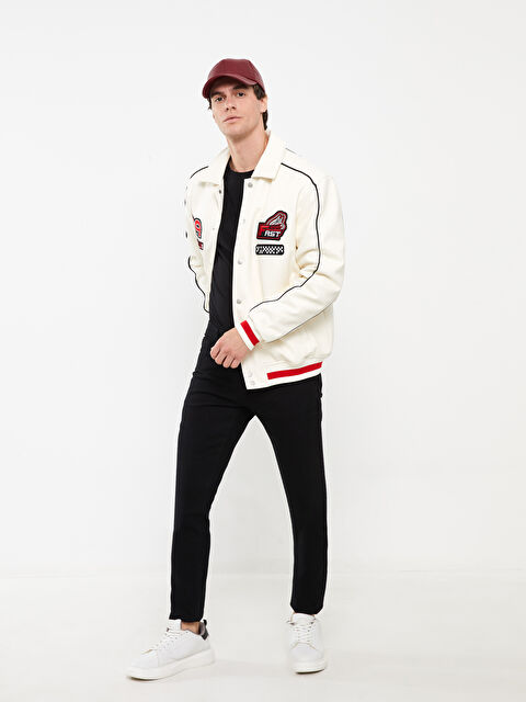 XSIDE Standart Kalıp Gömlek Yaka Erkek Deri Görünümlü Mont - W30530Z8-V4G