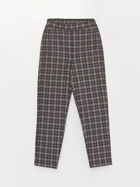 LCW Kids Elastic Waist Plaid Girl's Sweatpants - W30633Z4-LQ9