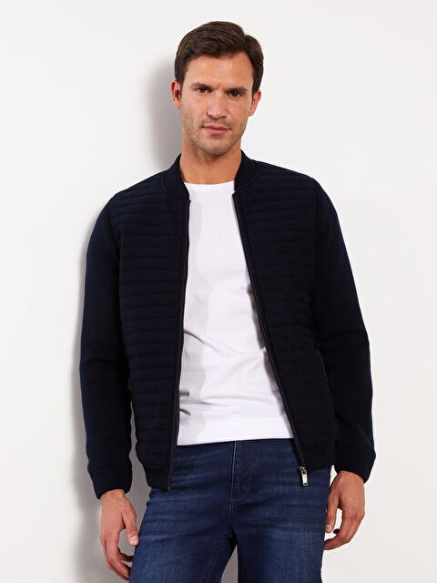 LCWAIKIKI Classic Standart Kalıp Kolej Yaka Erkek Triko Mont - W30640Z8-RFH