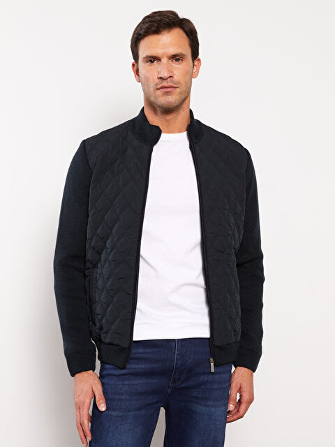 LCWAIKIKI Classic Standart Kalıp Dik Yaka Erkek Triko Mont - W30641Z8-EL0