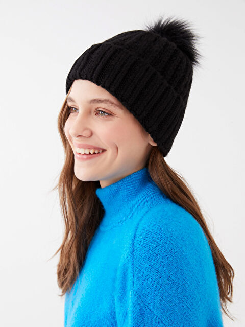 LCW ACCESSORIES Ponpon Detaylı Kadın Triko Bere - W30745Z8-HUC