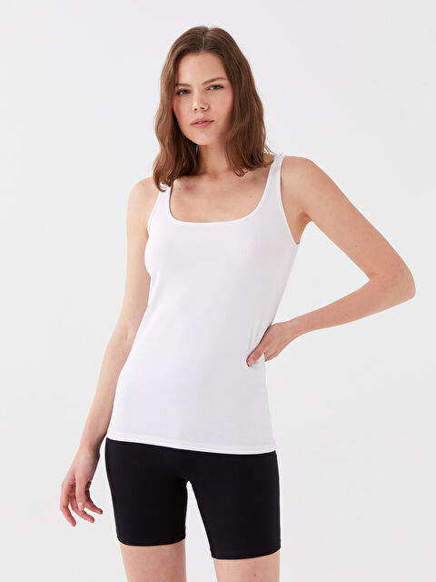 LCW DREAM Women's U Neck Plain Tank Top - W30837Z8-FFB