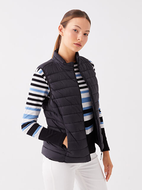 LCWAIKIKI Classic Kadın Dik Yaka Düz Şişme Yelek - W30898Z8-CVL