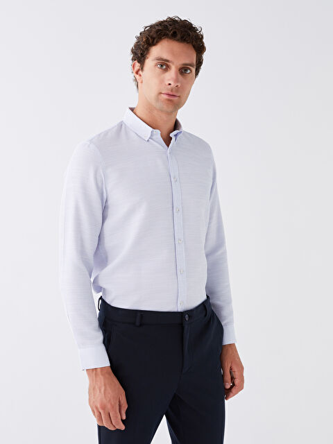 LCW Vision Slim Fit Long Sleeve Dobby Men's Shirt - W30959Z8-S7C