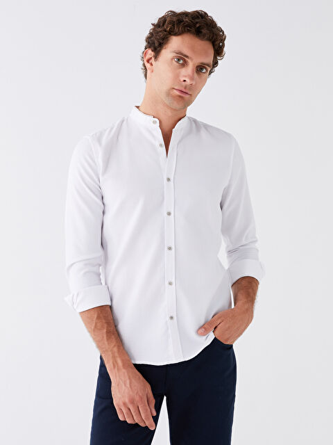 LCW Vision Slim Fit Long Sleeve Dobby Men's Shirt - W30967Z8-Q6K