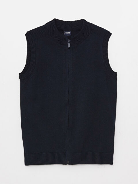 LCW Kids Dik Yaka Basic Erkek Çocuk Triko Yelek - W30977Z4-RBY