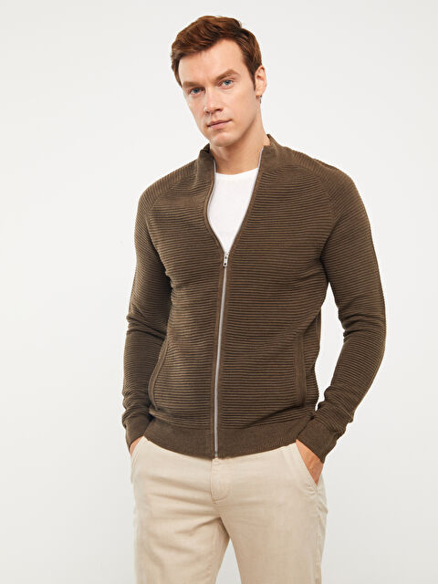 LCW Vision Standart Kalıp Dik Yaka Erkek Triko Hırka - W31088Z8-ELJ