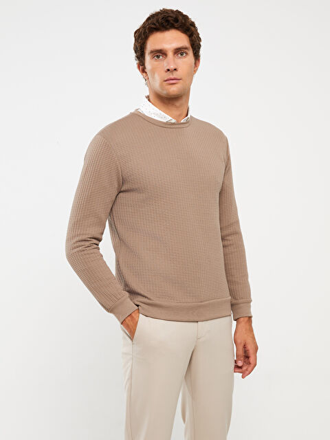 LCW Vision Bisiklet Yaka Uzun Kollu Erkek Sweatshirt - W31250Z8-PSD