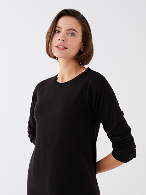 LCW ECO Bisiklet Yaka Düz Uzun Kollu Kadın Triko Tunik - W31324Z8-CVL