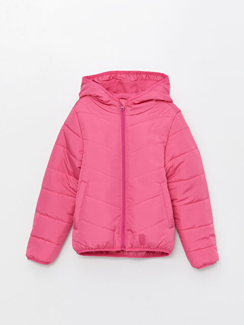 LCW ECO Kapüşonlu Kız Çocuk Şişme Mont - W31325Z4-V6K