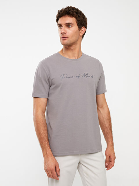 LCWAIKIKI Classic Crew Neck Short Sleeve Printed Men's T-Shirt - W31359Z8-GPJ