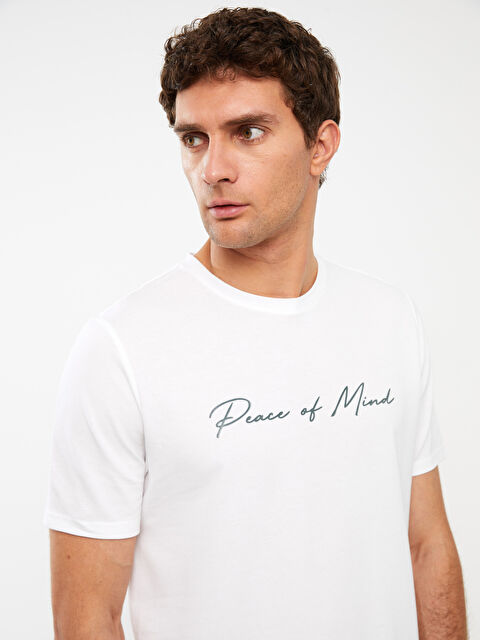 LCWAIKIKI Classic Bisiklet Yaka Kısa Kollu Baskılı Erkek Tişört - W31359Z8-Q6K