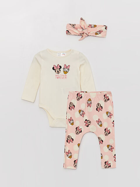 LCW baby Minnie Mouse Baskılı Kız Bebek Hastane Çıkış Seti 3'lü - W31374Z1-FDU