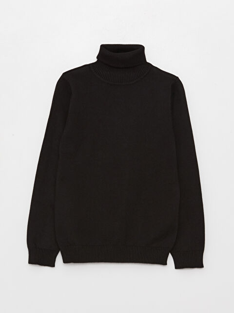 LCW Kids Ұлдарға арналған биік жағалы ұзын жең трикотаж жемпір - W31495Z4-CVL