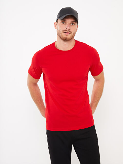 LCWAIKIKI Classic Bisiklet Yaka Penye Erkek Tişört - W31543Z8-HJY