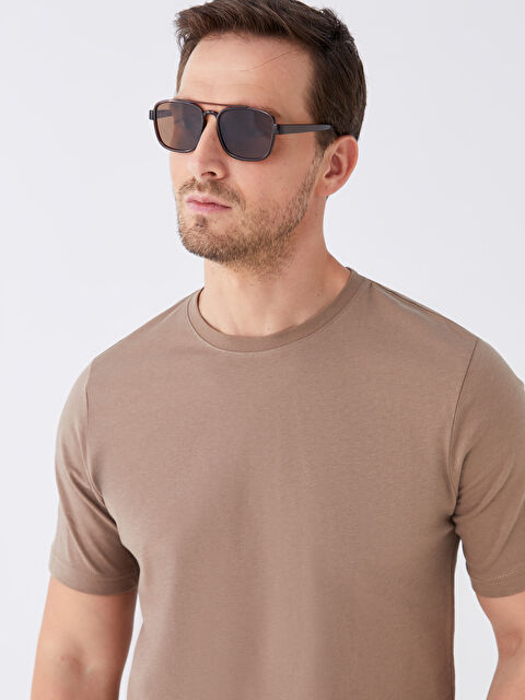 LCWAIKIKI Classic Bisiklet Yaka Penye Erkek Tişört - W31543Z8-MBX