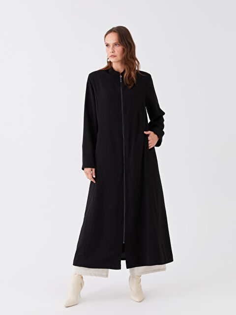 LCW Grace Dik Yaka Düz Uzun Kollu Kadın Pardösü - W31545Z8-CVL