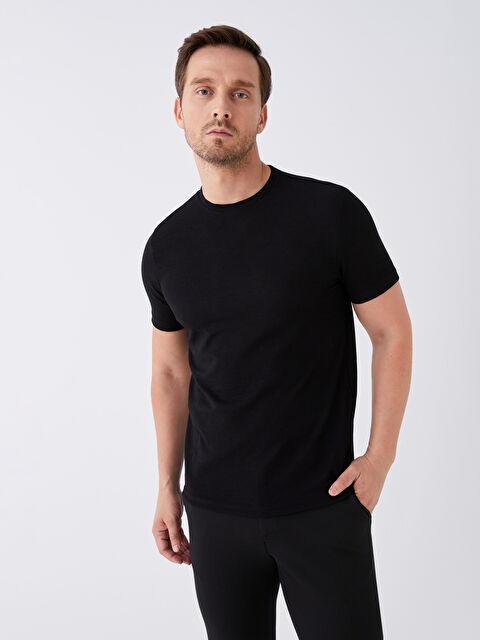 LCWAIKIKI Classic Crew Neck Short Sleeve Men's T-Shirt - W31555Z8-CVL