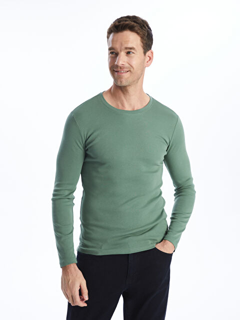 LCWAIKIKI Classic Bisiklet Yaka Uzun Kollu Erkek Sweatshirt - W31628Z8-QA5