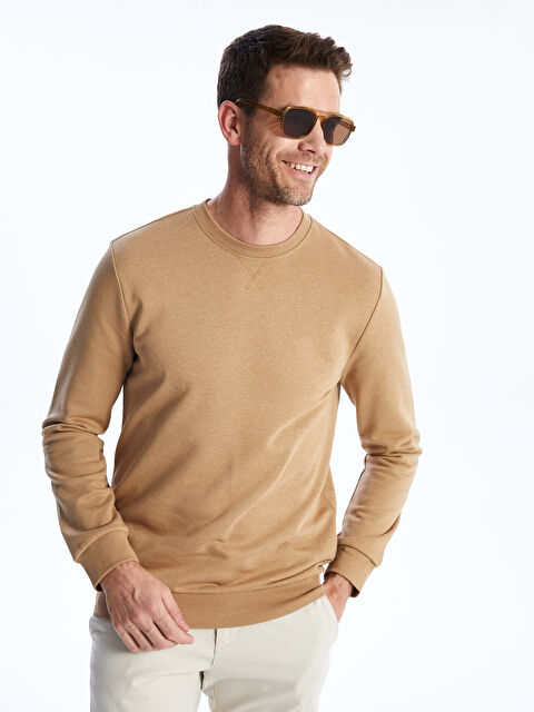 LCWAIKIKI Classic Bisiklet Yaka Uzun Kollu Erkek Kalın Sweatshirt - W31642Z8-QD4