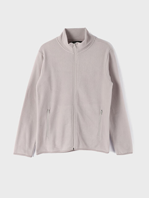 LCWAIKIKI Classic Funnel Neck Long Sleeve Men's Polar Cardigan - W31655Z8-CT3