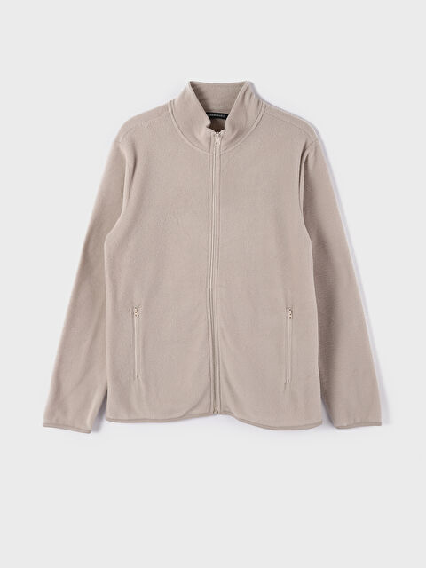 LCWAIKIKI Classic Funnel Neck Long Sleeve Men's Polar Cardigan - W31655Z8-SJJ