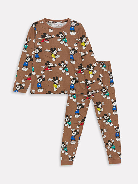 LCW baby Mickey Mouse Baskılı Erkek Bebek Pijama Takımı - W31719Z1-LQX
