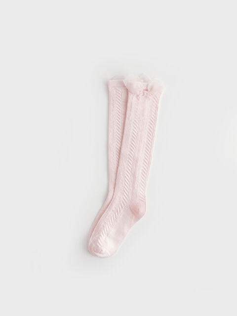 LCW Kids Kendinden Desenli Kız Çocuk Diz Altı Çorap - W31792Z4-FXX