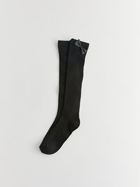 LCW Kids Fiyonk Detaylı Kız Çocuk Diz Altı Çorap - W31793Z4-J0F